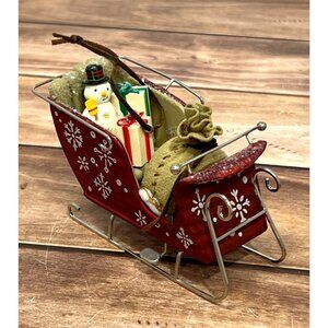 2003 HALLMARK KEEPSAKE ORNAMENT QRP4247 SANTA'S MAGIC SLEIGH TOYS SNOWMAN